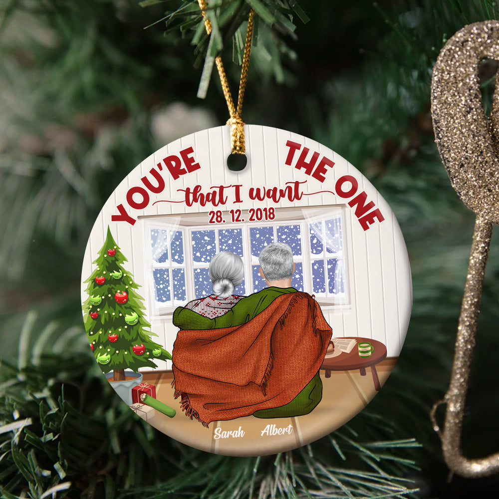 You're The One That I Want, Gift For Couple, Personalized Ornament, Christmas Couple Ornament, Couple Gift - Ornament - GoDuckee