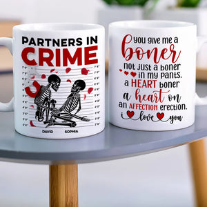 Partners In Crime-Gift For Couple-Personalized Wine Tumbler-Skull Funny Couple Wine Tumbler - Coffee Mug - GoDuckee