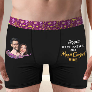 Just Ride The Carpet, Couple Gift, Personalized Men & Women Boxer, Naughty Couple Boxer 02HTHN291223 - Boxer Briefs - GoDuckee