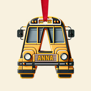 Custom Alphabet Letter Gifts For Bus Lover Christmas Ornament 01xqtn241024 - Ornament - GoDuckee