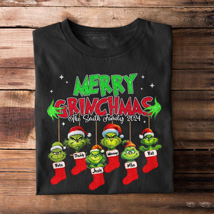 Personalized Gifts For Family Green Monster Christmas Shirt 01ohpu260924 - Shirts - GoDuckee