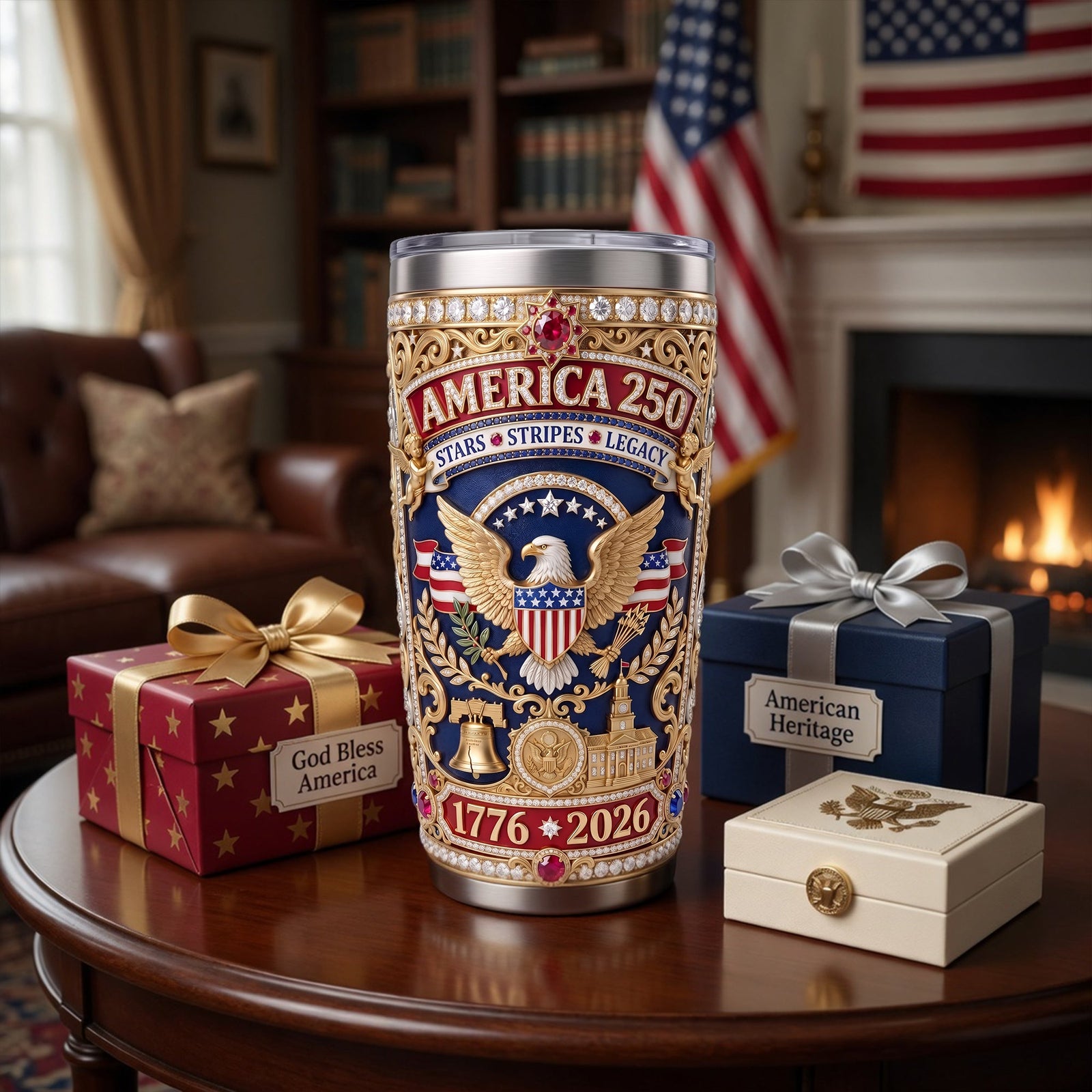 Patriotic 250 USA Tumbler - Personalized Anniversary Gifts 01TYLU110526 - Tumbler Cup - GoDuckee