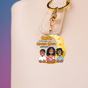 Personalized Gifts For Mom Keychain Adorable Cheese Moon 01KALU130225PA - Keychains - GoDuckee