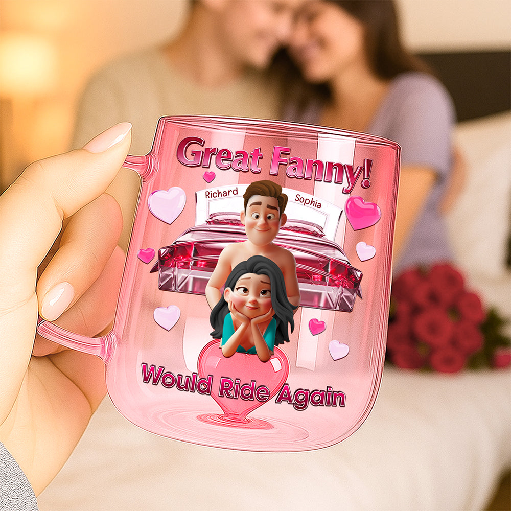 Naughty Couple 3D Heart Glass Mug - Personalized Gifts For Couple 05tgqn240625 - 3D Heart Glass Mug - GoDuckee