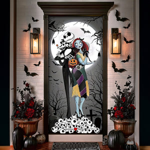 Personalized Halloween Gifts For Couple Door Cover 144acqn240824 - Door Covers - GoDuckee