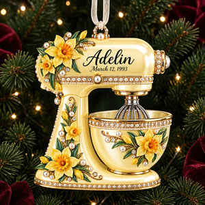 Birth Month Flower Baking Mixer Ornament - Personalized Christmas Gifts For Baking Lovers 02qhdt120926 - Ornament - GoDuckee