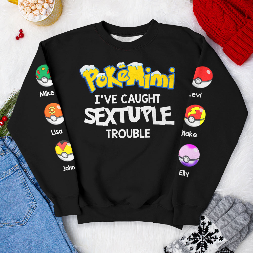 I've Caught Trouble, Gift For Family, Personalized Shirt, Cartoon Ball Kids Shirt, Christmas Gift 02OHHN021023 - AOP Products - GoDuckee