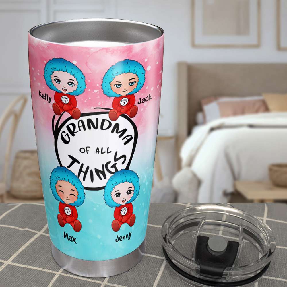 Gift For Grandma, Personalized Tumbler, Grandma And Kids Tumbler 05NAHN220423HA - Tumbler Cup - GoDuckee