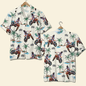 Racing Lover Personalized Hawaiian Shirt With Tropical Pattern - Hawaiian Shirts - GoDuckee