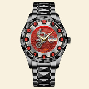 Dirt Bike Riding Stainless Steel Men's Watch Personalized Holiday Gifts For Bikers 03ohtn260725 - Men's Watch - GoDuckee