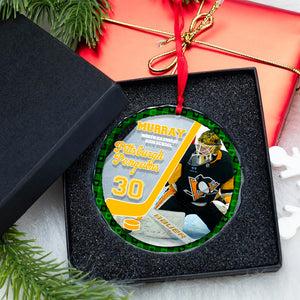 Custom Photo Gifts For Ice Hockey Player Christmas Ornament 05ACDT191024 - Ornament - GoDuckee