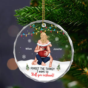 Personalized Gifts For Couple, Naughty Couple Christmas Crystal Ornament 02NAQN110924HH - Ornament - GoDuckee