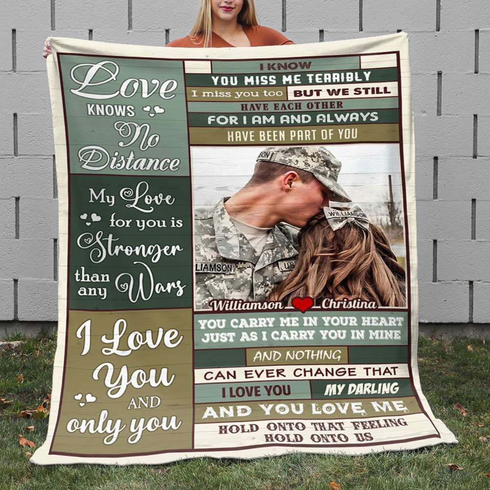 I Love You And Only You, Personalized Blanket, Military Couple Gifts - Blanket - GoDuckee