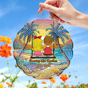 Personalized Gifts For Couple Wind Spinner 01xqqn181224hg Growing Old Together - Ornament - GoDuckee