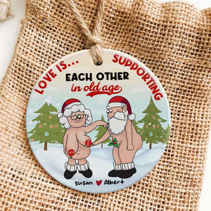 Personalized Gifts For Couple Ceramic Ornament Funny Old Couple 01nahn011122 - Ornament - GoDuckee