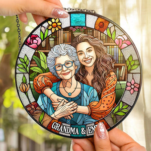 Custom Photo Gifts For Grandma Stained Glass Grandma Sunflower 04DTDT050325 - Ornament - GoDuckee