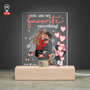 You're My Favorite Everything, Personalized Led Light, Best Gifts For Couple - Led Night Light - GoDuckee