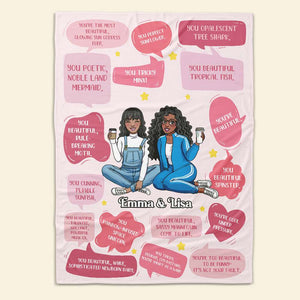 Personalized Gifts For Bestie Blanket Besties Girl 02KAMH130125HH - Blanket - GoDuckee