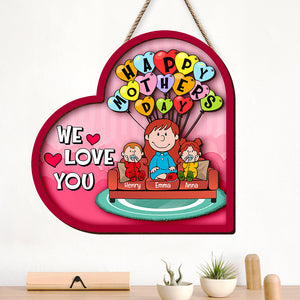 Personalized Gifts For Moms 2 Layers Wood Sign Sweet Heartstrings 03TOLU070125HH - Wood Sign - GoDuckee