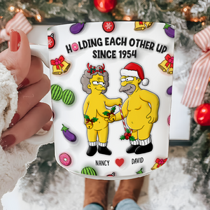 Personalized Christmas Gifts For Naughty Old Couple Inflated Mug 02kapu091024pa - Coffee Mug - GoDuckee