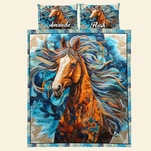 Personalized Gifts For Horse Lovers Quilt Bedding Set Special Line 03hutn051124 - Blanket - GoDuckee