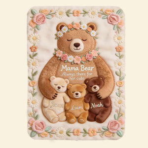 Mama Bear Blanket Personalized Gifts For Mom 01PGDT160326 - Blanket - GoDuckee