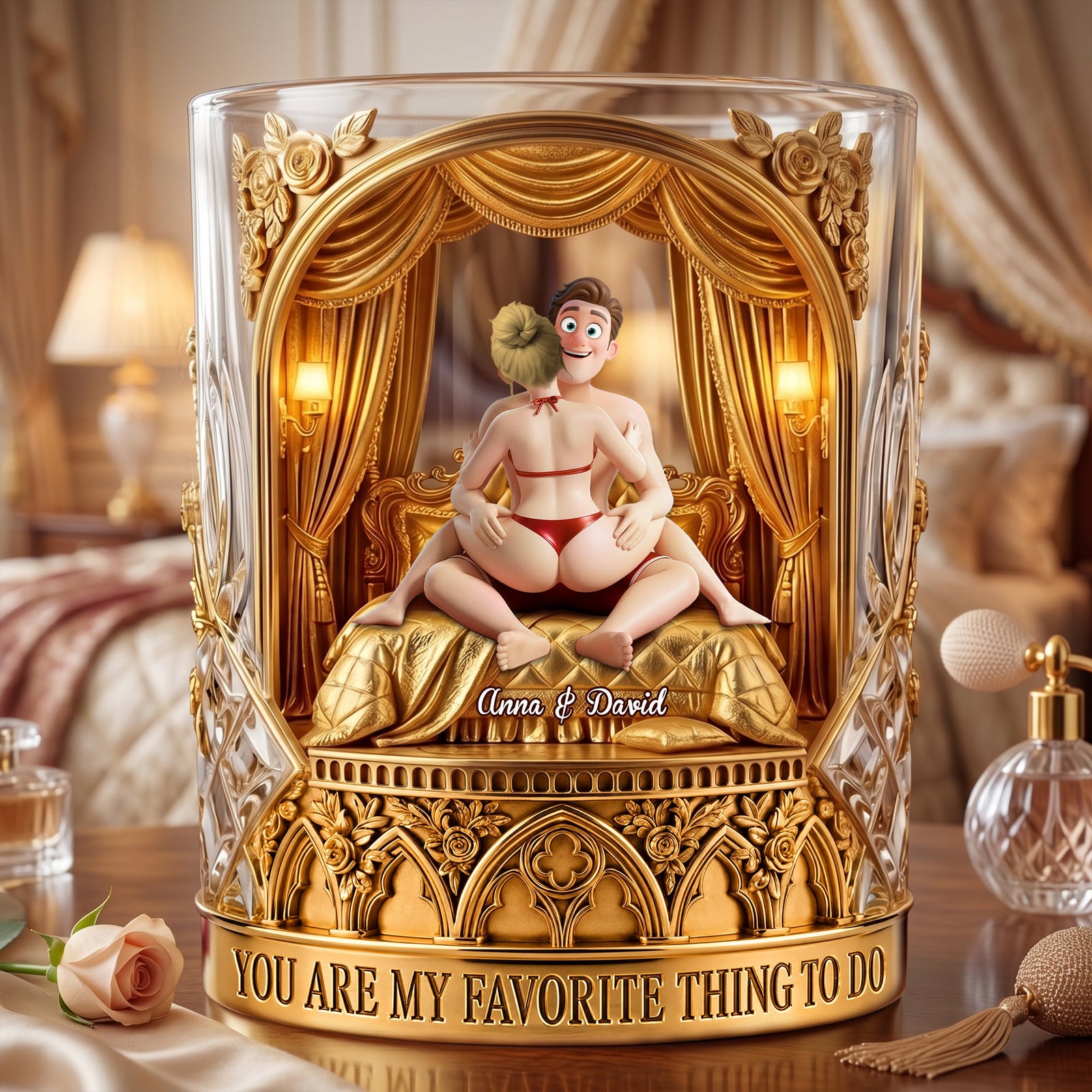 Naughty Couple Round Glass - Personalized Gifts For Couple 04ohlu080626 - Glass - GoDuckee