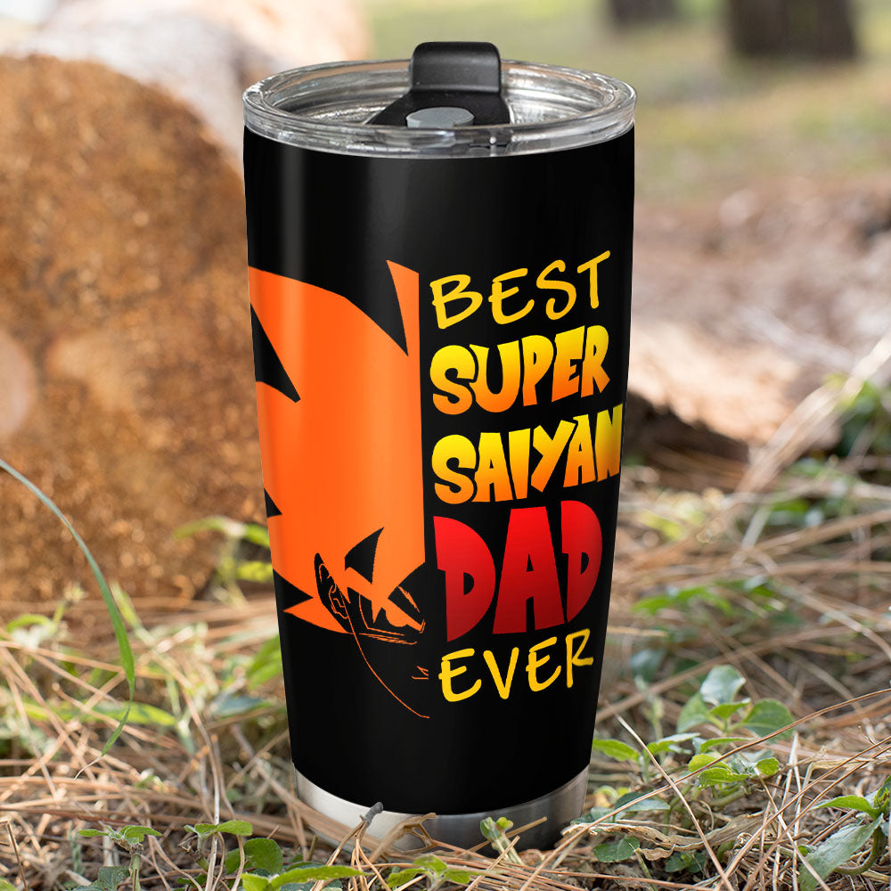 Saiyan Dad Tumbler, Father and Son Daughter Holding Hands - GoDuckee 1