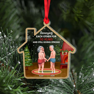 Annoying Each Other, Couple Gift, Personalized Acrylic Ornament, Funny Old Couple Ornament, Christmas Gift - Ornament - GoDuckee