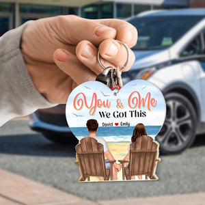 You And Me We Got This - Personalized Couple Beach Keychain - Gif For Couple - Keychains - GoDuckee