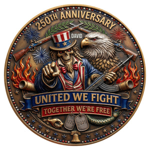 Celebrated America 250th Anniversary Printed Metal Coin - Personalized Gifts 03tyqn240326 - Coin - GoDuckee