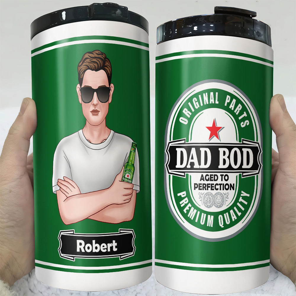 Dad Bod Aged To Perfection, Personalized Beer, Dad 4 In 1 Can Cooler Tumbler, Gift For Dad 03DNPO130623TM-02-TT - Can Cooler - GoDuckee