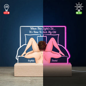 When This Light's Lit It's Time To Lick My Clit-Personalized Led Light- Gift For Couple- Couple Led Light - Led Night Light - GoDuckee