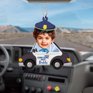 Custom Photo Gifts For Dad Car Ornament Come Home Safe Daddy - Ornaments - GoDuckee