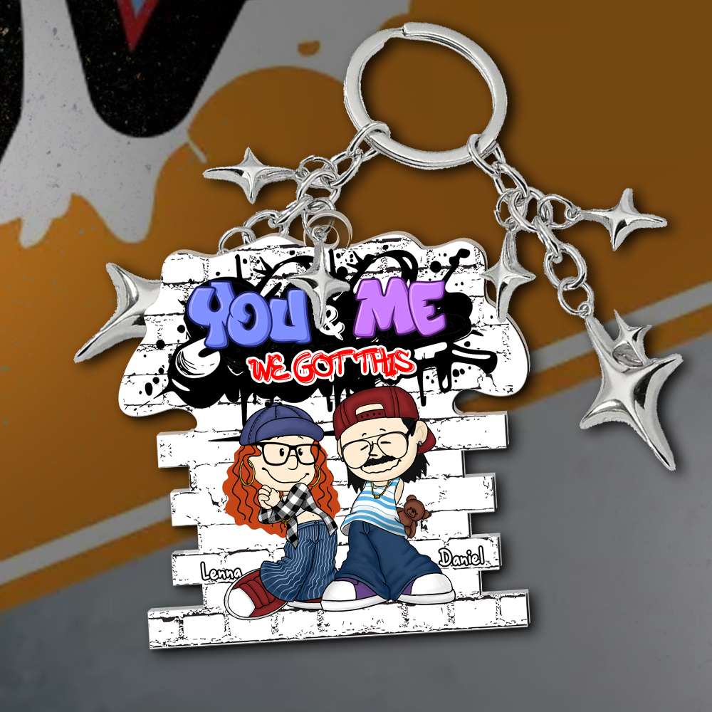 Personalized Gift For Couples Keychain Y2K Cartoon Couple 05KALU271224HG - Keychains - GoDuckee