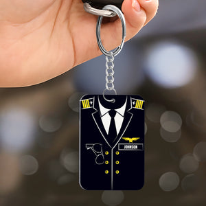 Fly Safe, I Need You Here With Me, Gift For Pilot, Personalized Keychain, Custom Name Pilot Keychain - Keychains - GoDuckee