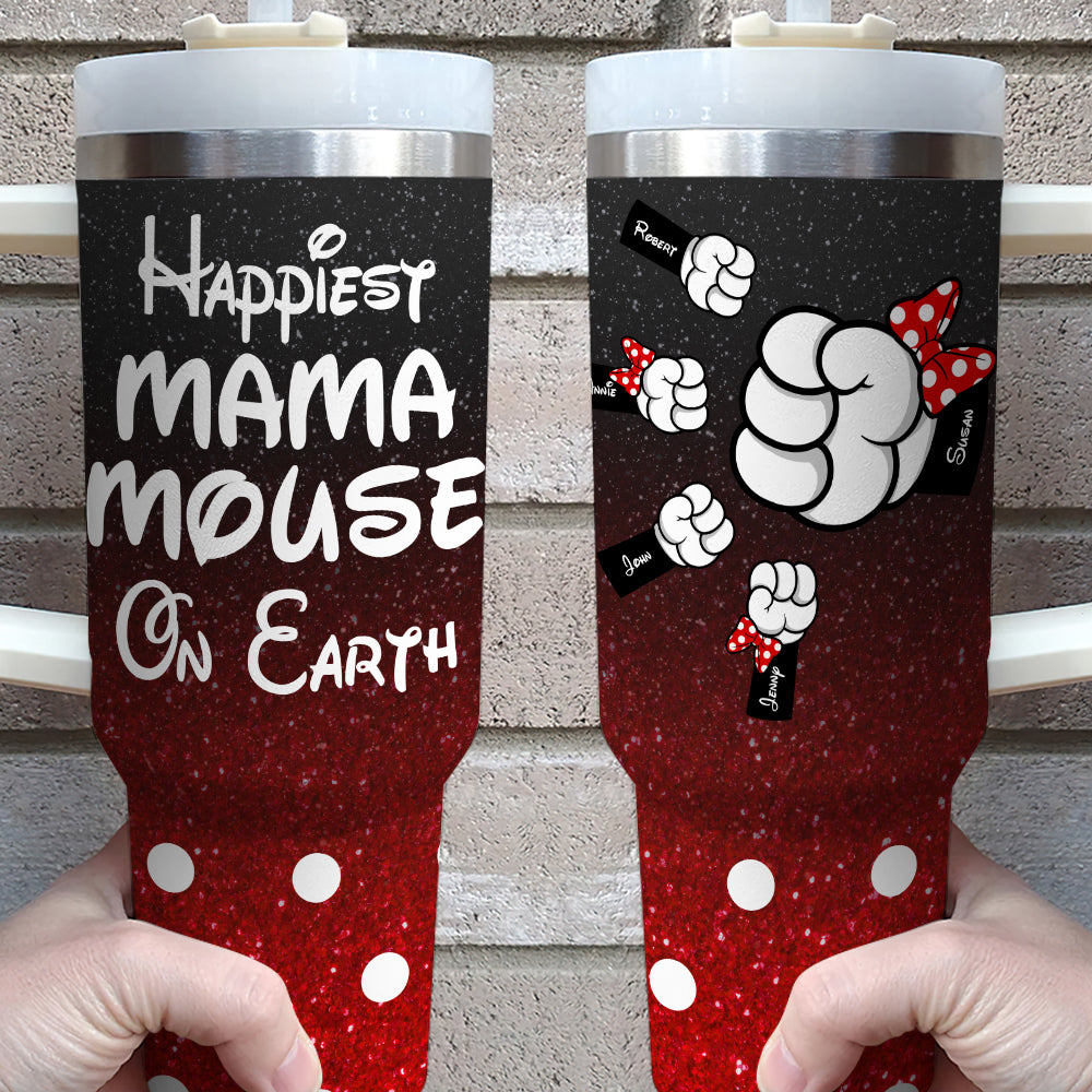 Personalized Gifts For Mom Tumbler Happiest Mama On Earth 02NAHN240124 - Tumbler Cups - GoDuckee