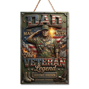 Patriotic Veteran Dad Metal Sign - Personalized Custom Photo Gifts For Dads 03HUQN200526 - Metal Signs - GoDuckee