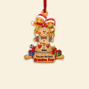 Gingerbread Grandma Personalized Custom Shape Ornament, Christmas Gift For Grandma - Ornament - GoDuckee