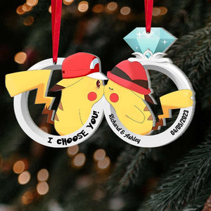 I Choose You, Set Of 2 Personalized Ornaments For Couple, Christmas Gift, Anniversary Gift Ideas 04OHHN171023 - Ornament - GoDuckee