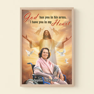 Custom Photo Gifts For Family Canvas Print 02hutn311224 God Have You In His Arms I Have You In My Heart - Poster & Canvas - GoDuckee