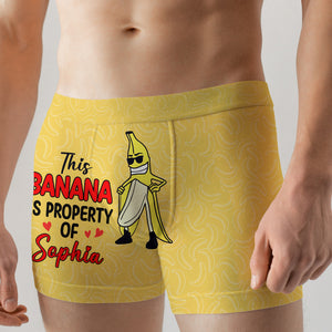 Personalized Gifts For Him Men's Boxers This Banana Is Property Of Funny Valentine's Gifts - Boxers & Briefs - GoDuckee