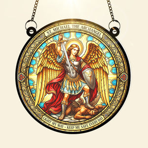 St. Michael The Archangel Suncatcher Ornament - Personalized Gifts for Catholic 02huqn290525 - Ornament - GoDuckee