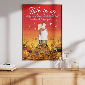 Personalized Gifts For Couples Canvas Print Hugging Cartoon Couple 02XQLU251224HG - Poster & Canvas - GoDuckee