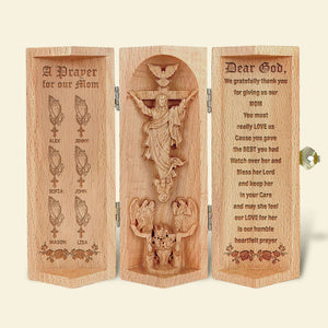 Personalized Gifts For Mom Openable Wooden Cylinder Sculpture 01TOMH040225 - Wooden Cylinder Sculpture - GoDuckee