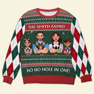 Personalized Gifts For Family Love Golf Christmas Ugly Sweater 04KAMH031024PA - AOP Products - GoDuckee