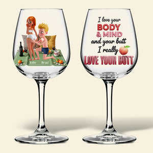 Naughty Couple Wine Glass - Personalized Gifts For Couple 02ohta150825 - Wine Glass - GoDuckee