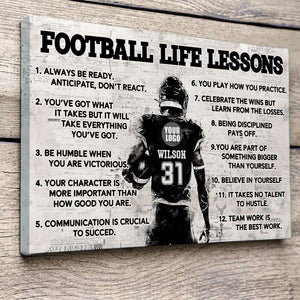 Personalized Gifts For Football Player Canvas Football Life Lessons 03ACDT191024 - Poster & Canvas - GoDuckee