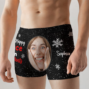 My Happy Place Is In Your Pants, Custom Photo Men Boxer Briefs, Funny Gift For Him - Boxer Briefs - GoDuckee