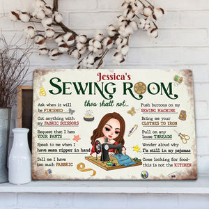 Personalized Gifts For Sewing Girl Print Metal Sign 01NAPU310724HH - Metal Signs - GoDuckee